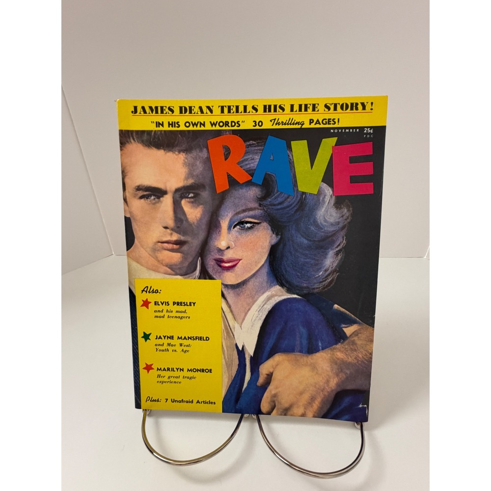 Vintage Rave Magazine November 1956 James Dean Elvis Presley Marilyn Monroe